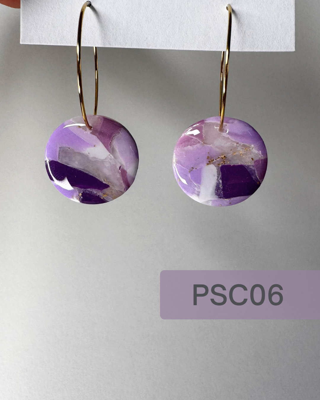 Purple Small Circle Hoop Earrings