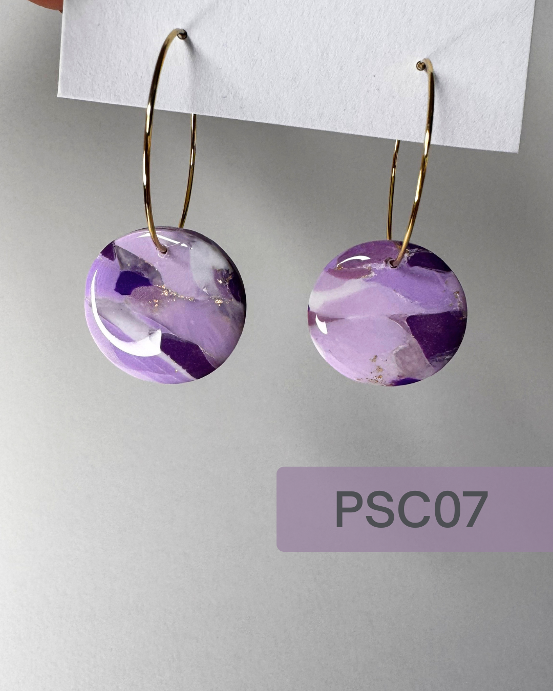 Purple Small Circle Hoop Earrings