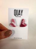 Cherry Swirl Big Heart Stud Earrings