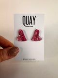 Cherry Swirl Big Heart Stud Earrings