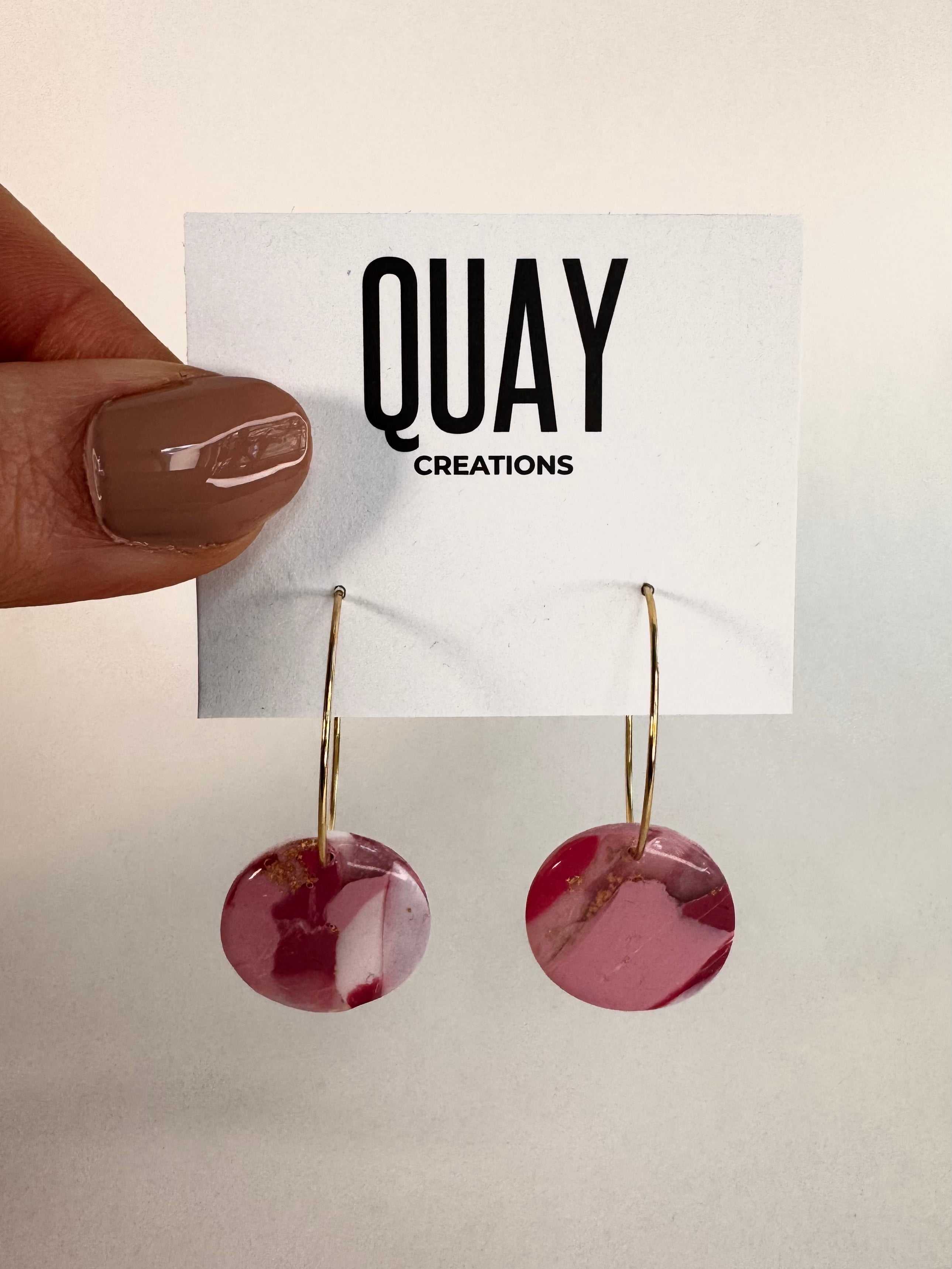 Cherry Swirl Small Circle Hoop Earrings