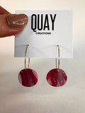Cherry Swirl Small Circle Hoop Earrings
