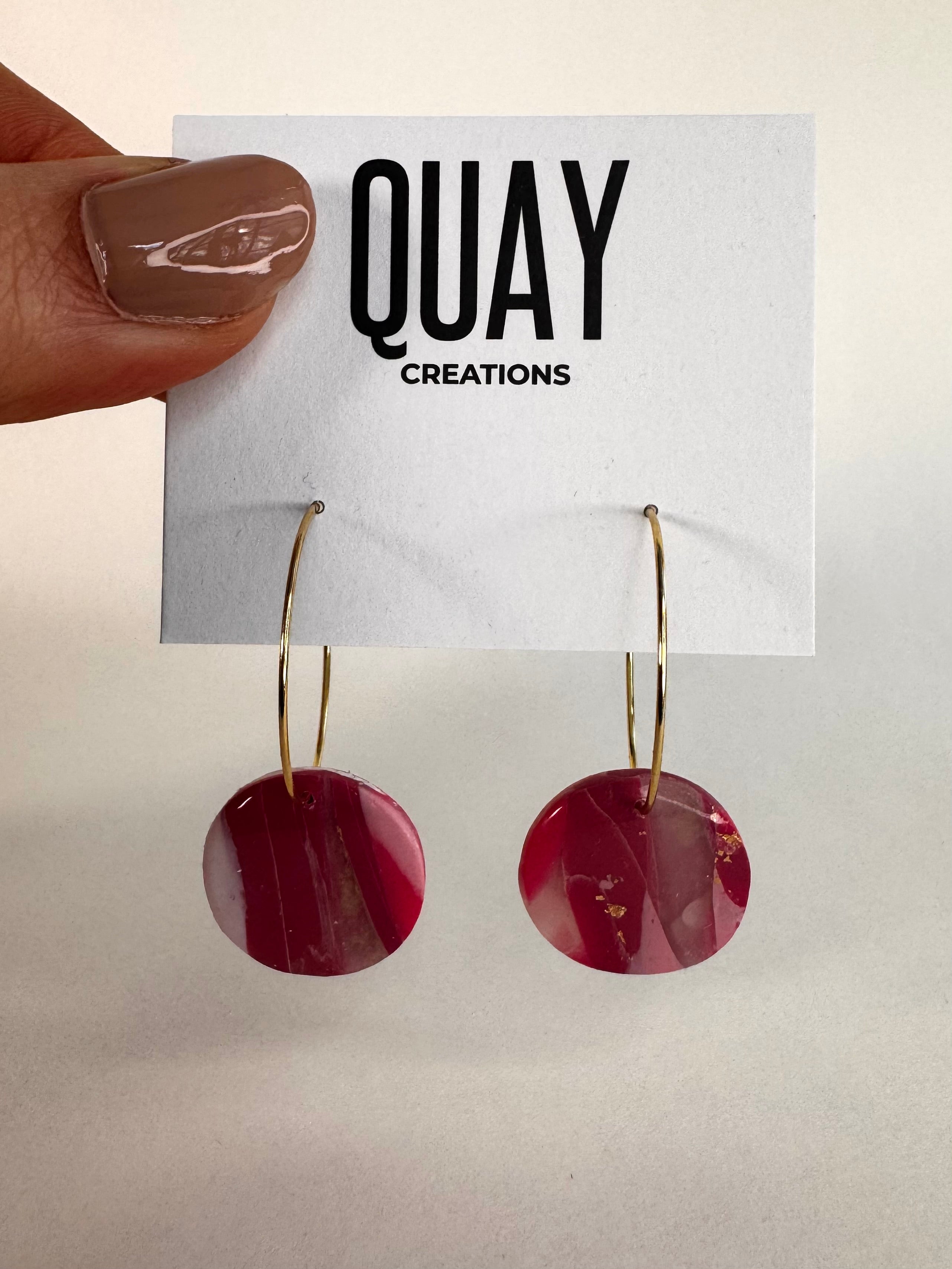 Cherry Swirl Small Circle Hoop Earrings