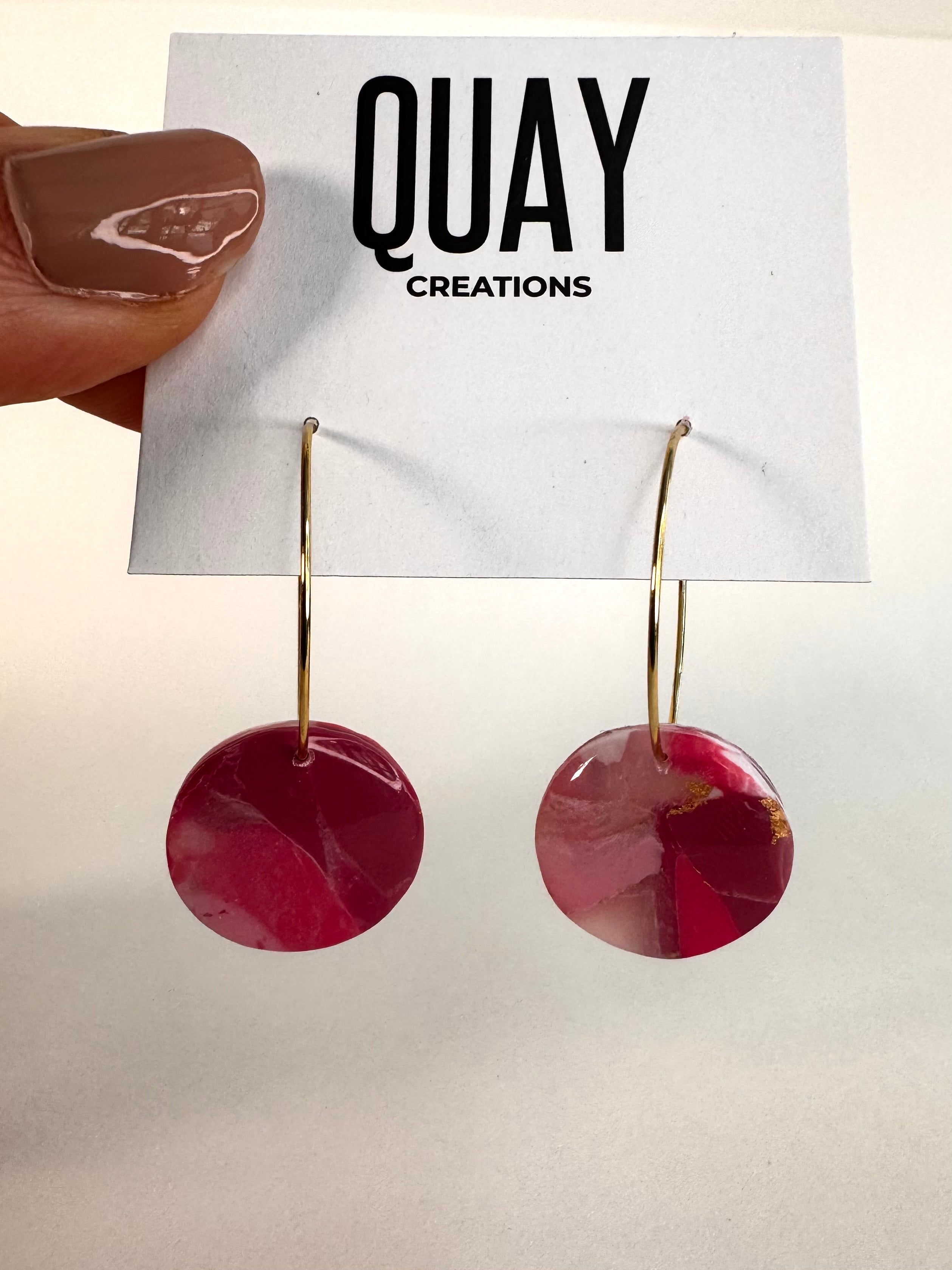 Cherry Swirl Small Circle Hoop Earrings