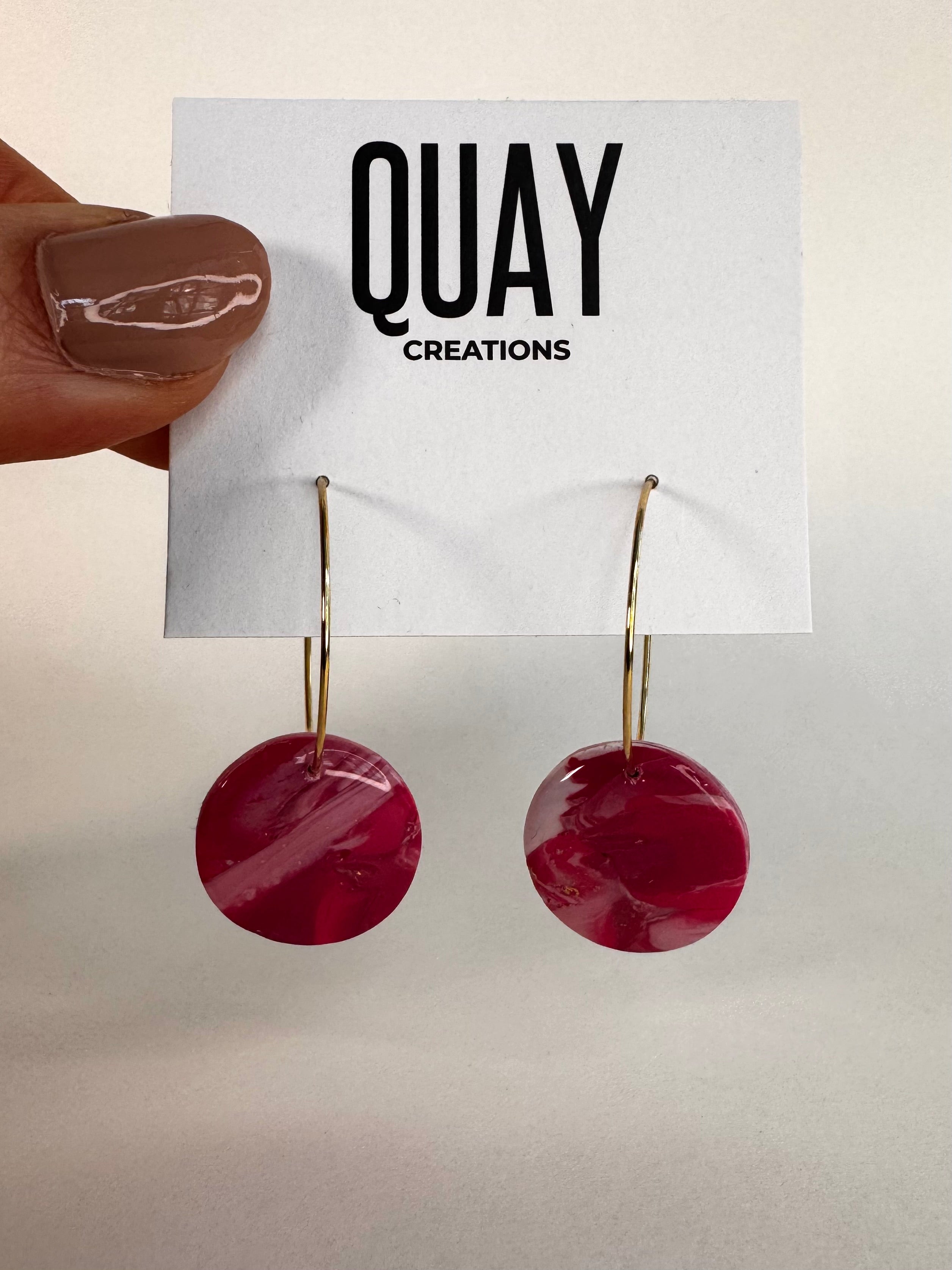 Cherry Swirl Small Circle Hoop Earrings