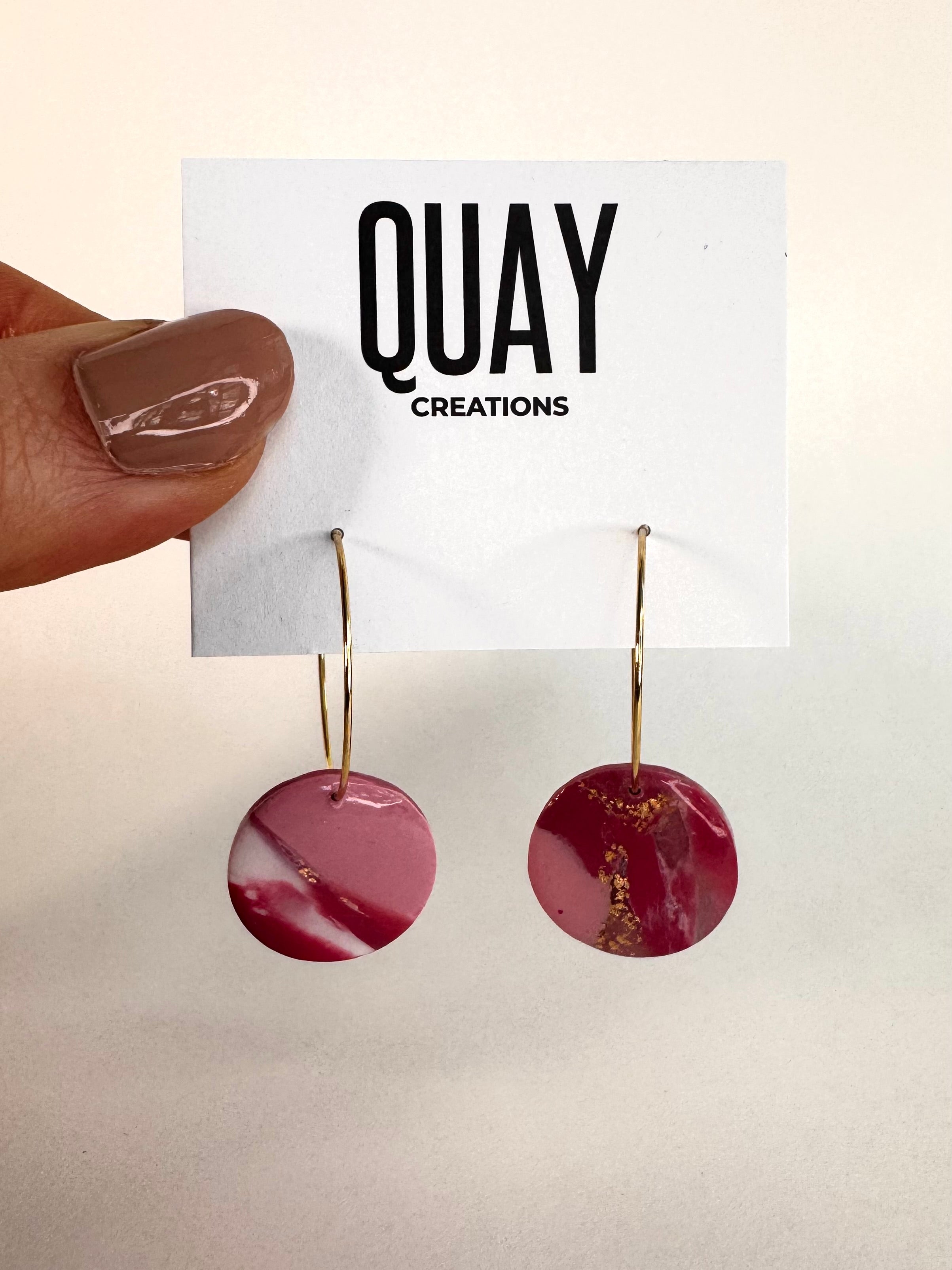 Cherry Swirl Small Circle Hoop Earrings