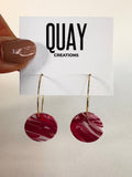 Cherry Swirl Small Circle Hoop Earrings