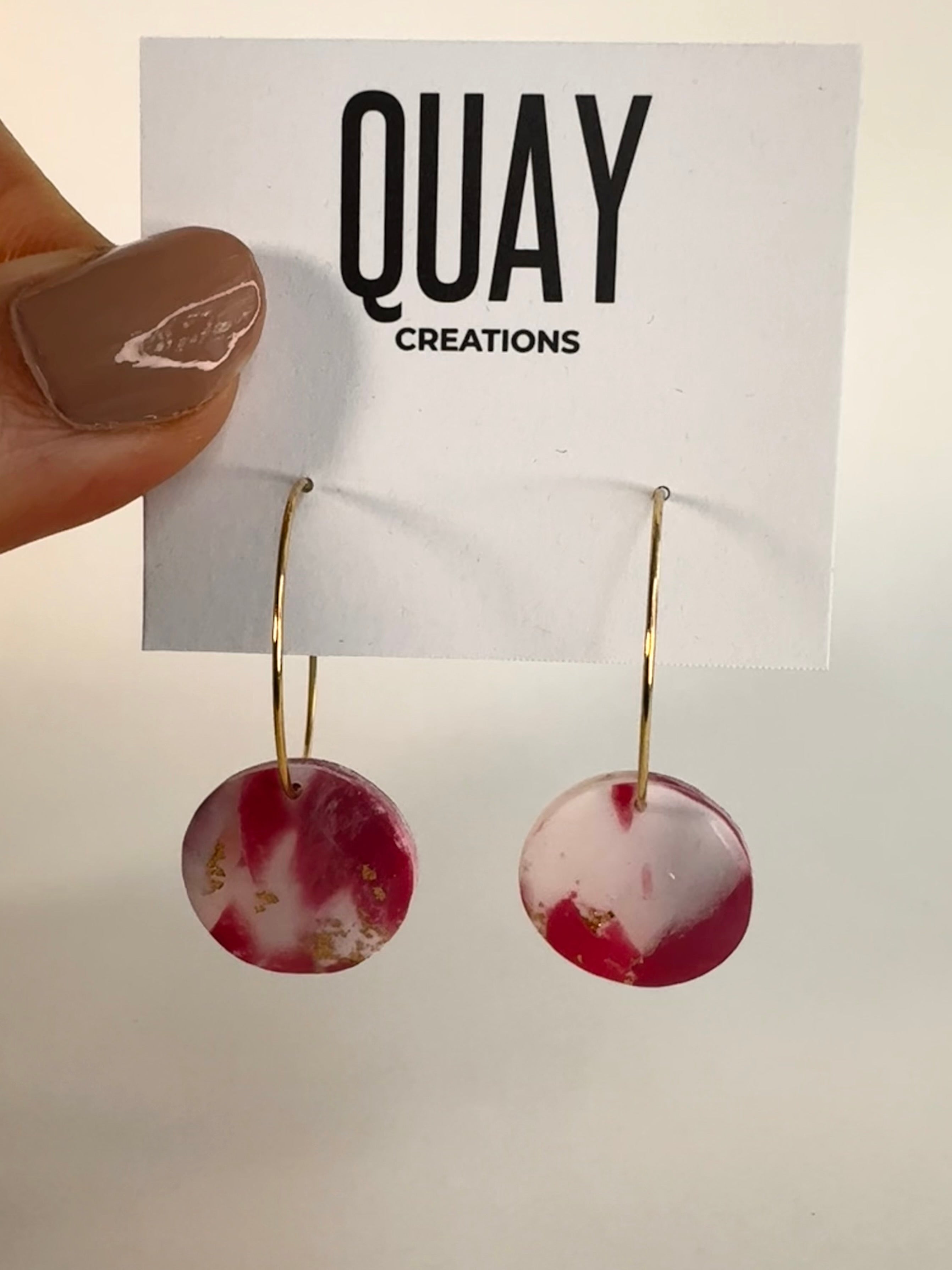 Cherry Swirl Small Circle Hoop Earrings
