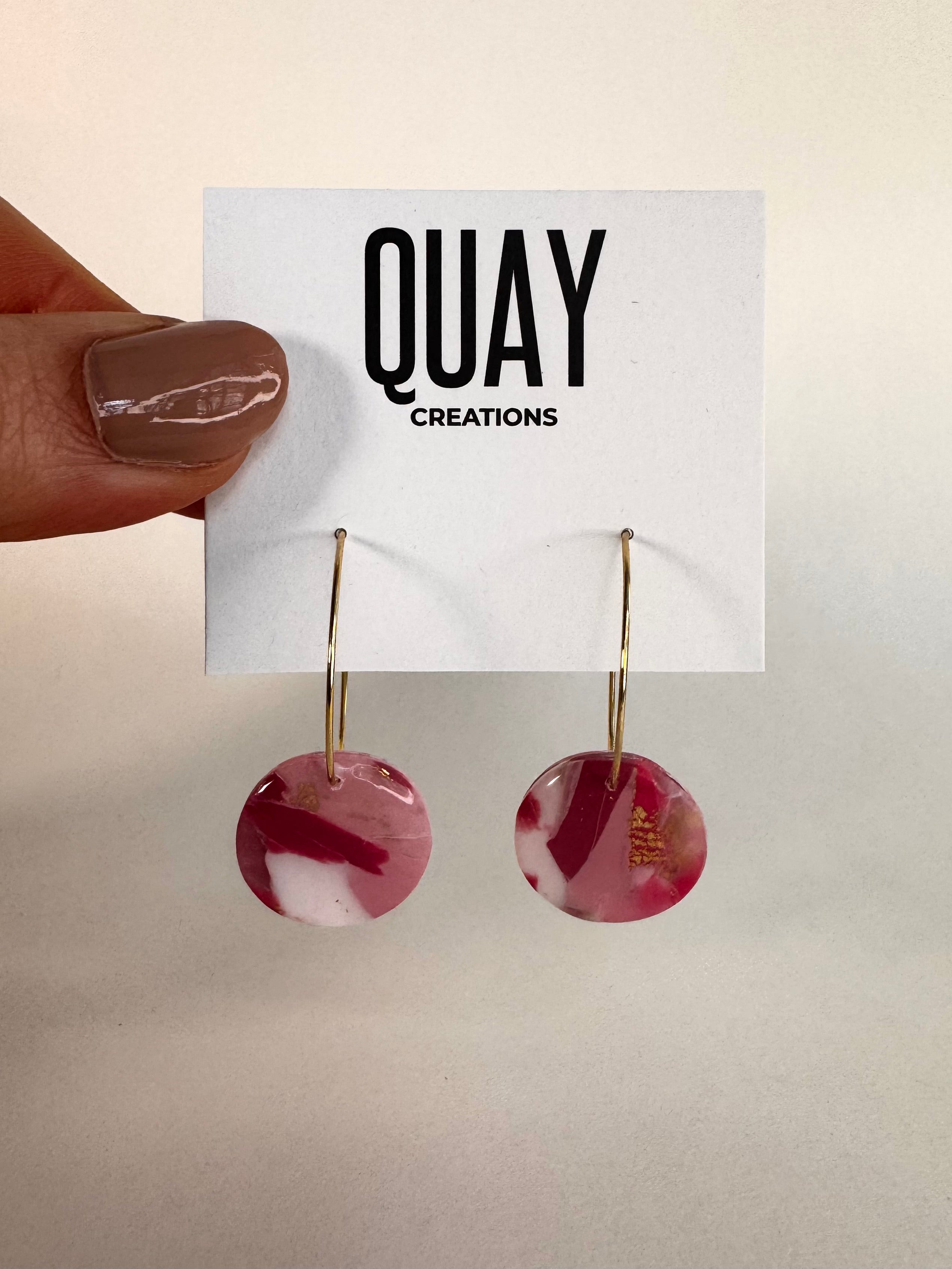 Cherry Swirl Small Circle Hoop Earrings