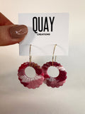 Cherry Swirl Shell Hoop Earrings