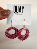 Cherry Swirl Shell Hoop Earrings