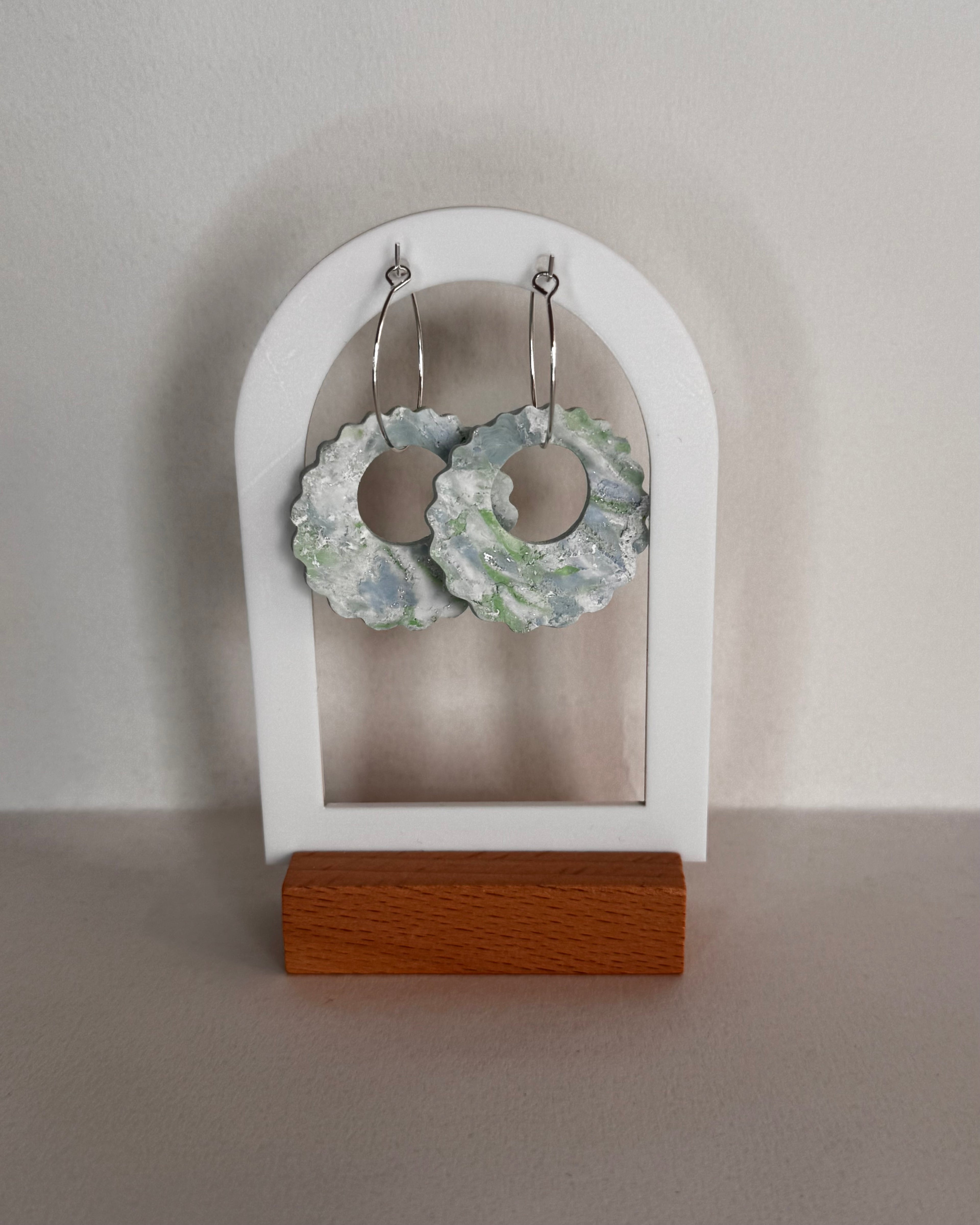 Sea Glass Shell Hoop Earrings