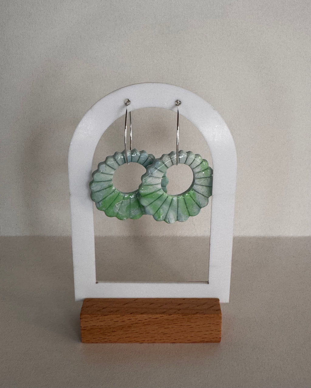 Sea Glass Shell Hoop Earrings
