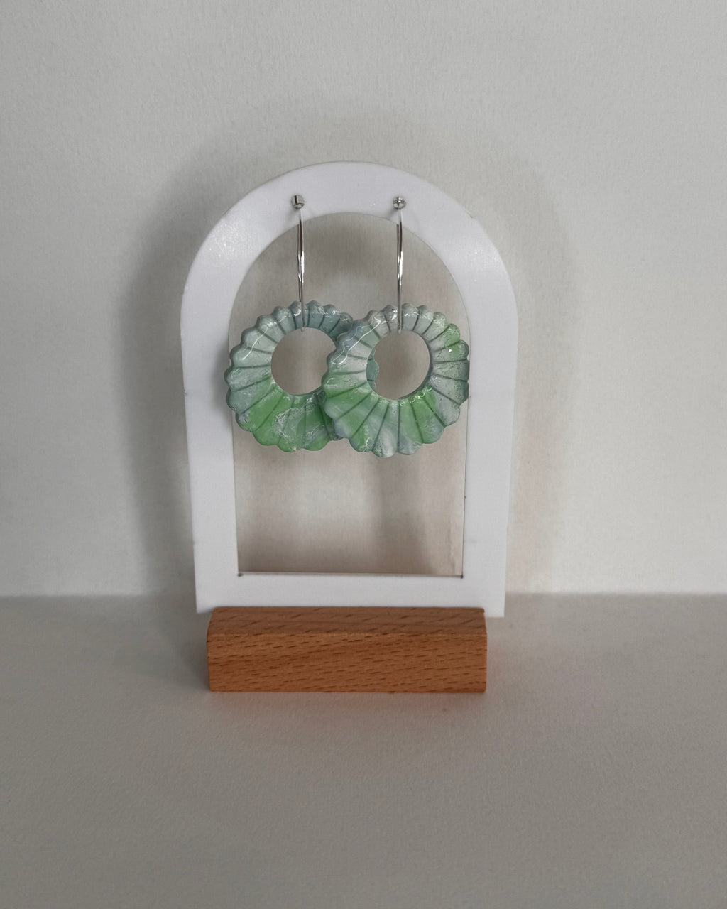 Sea Glass Shell Hoop Earrings