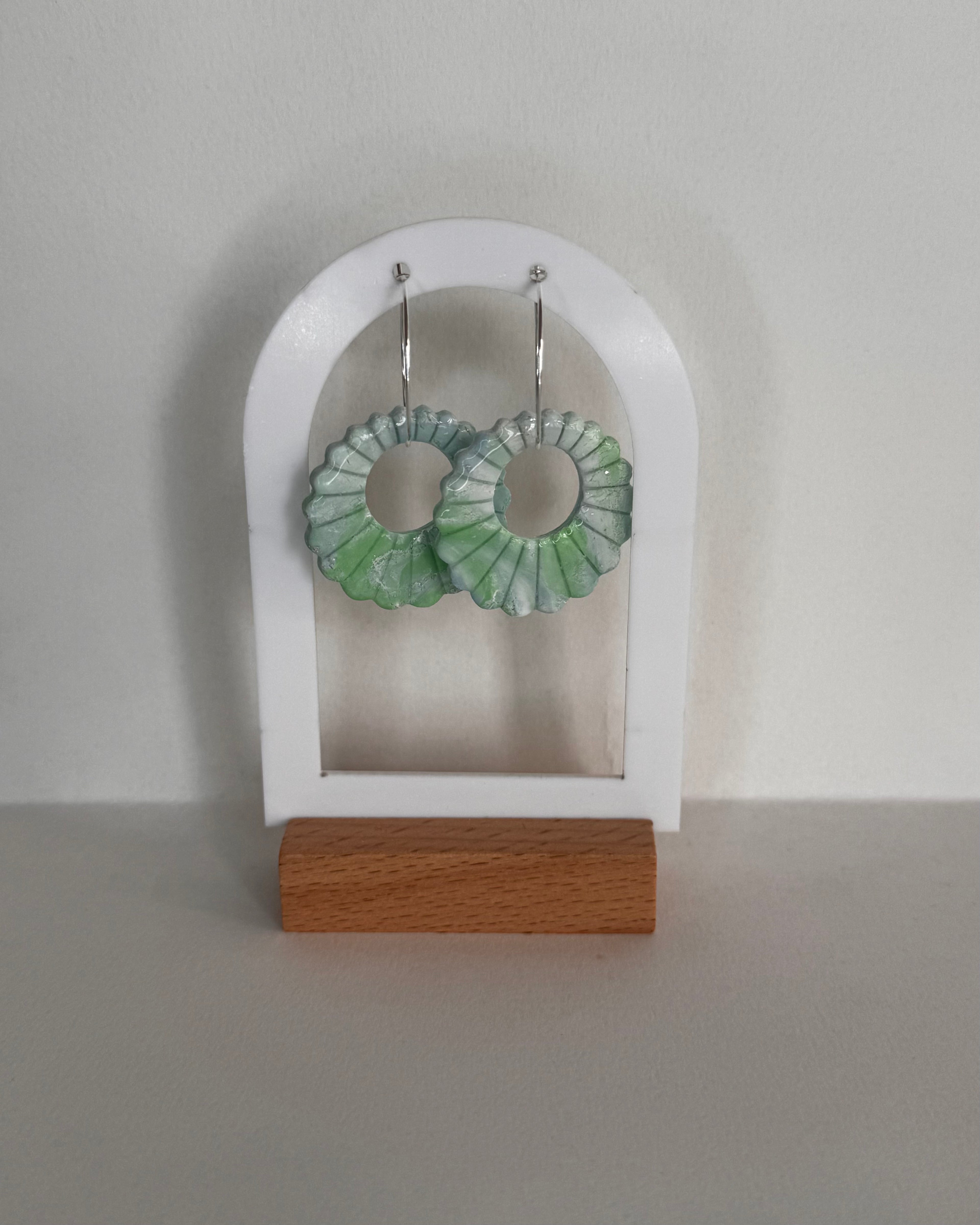 Sea Glass Shell Hoop Earrings