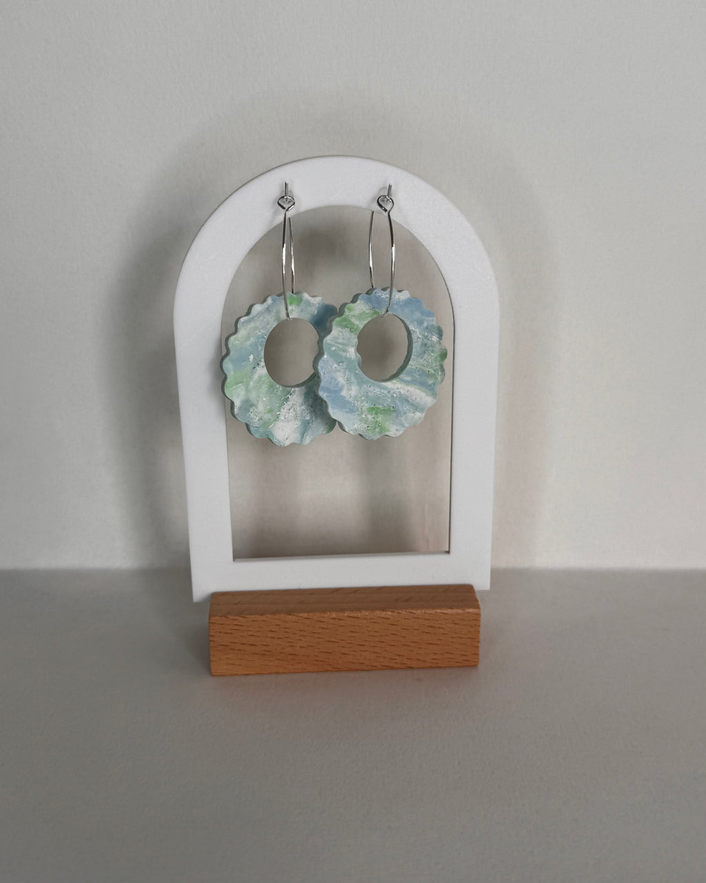 Sea Glass Shell Hoop Earrings