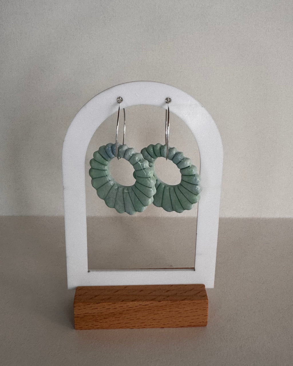 Sea Glass Shell Hoop Earrings