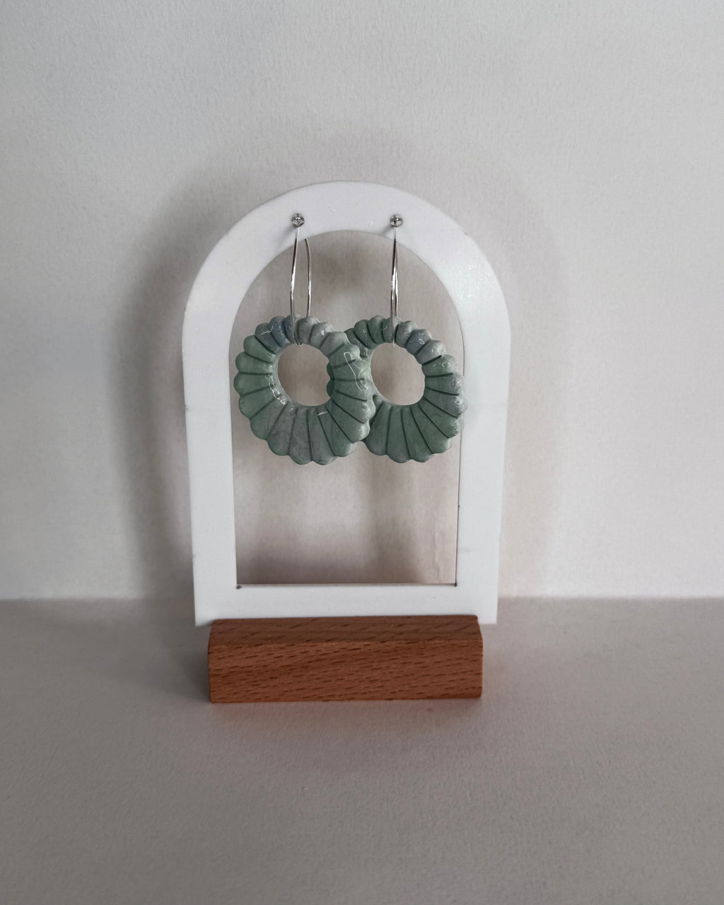 Sea Glass Shell Hoop Earrings