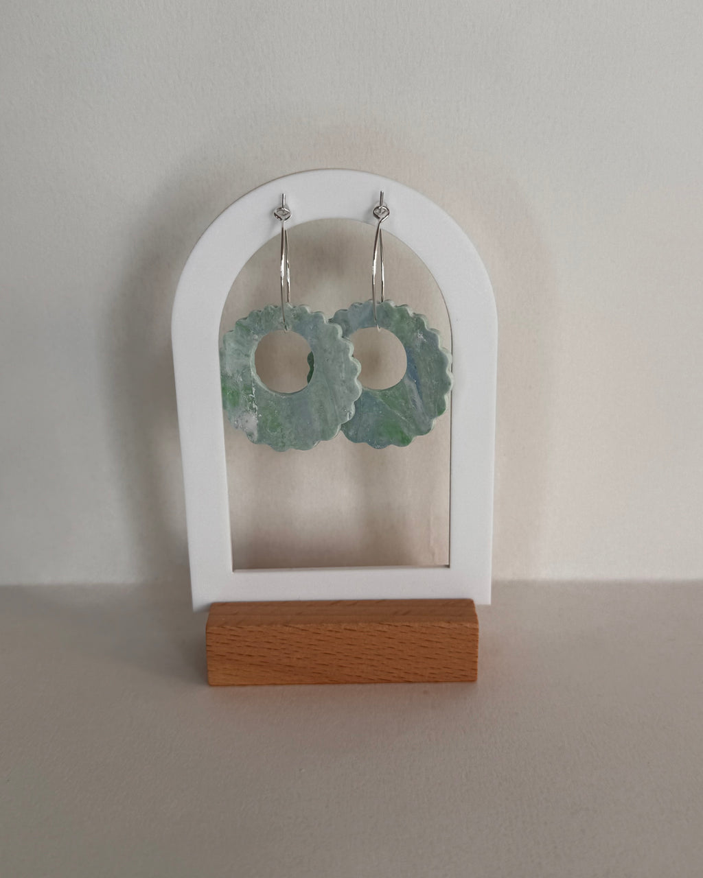 Sea Glass Shell Hoop Earrings