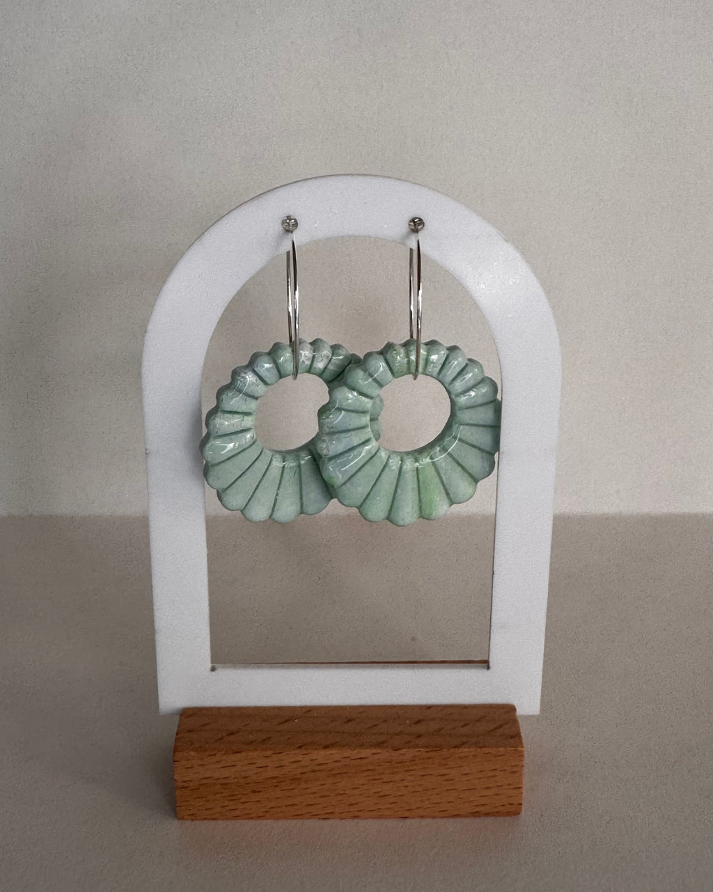 Sea Glass Shell Hoop Earrings