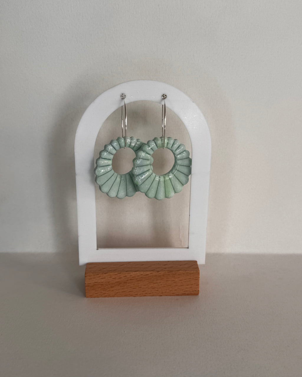 Sea Glass Shell Hoop Earrings