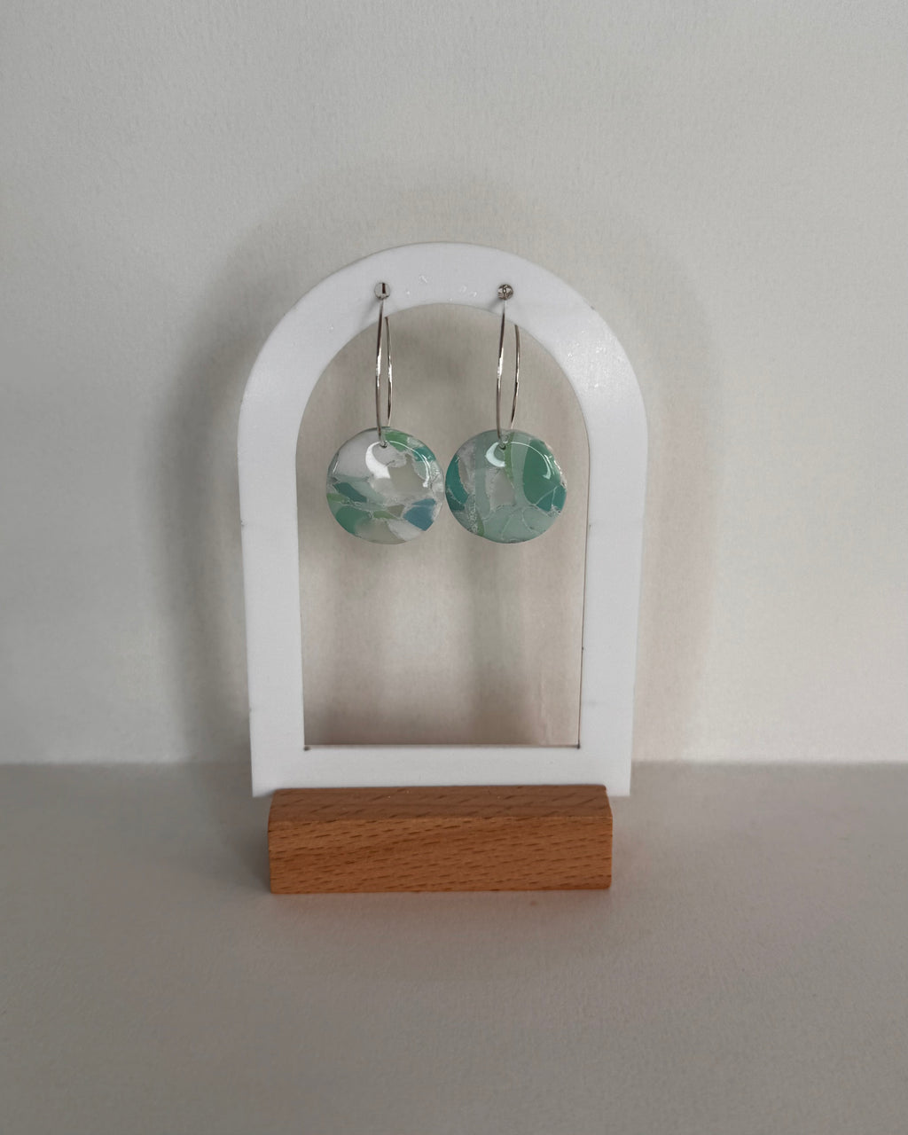 Sea Glass Small Circle Hoop Earrings