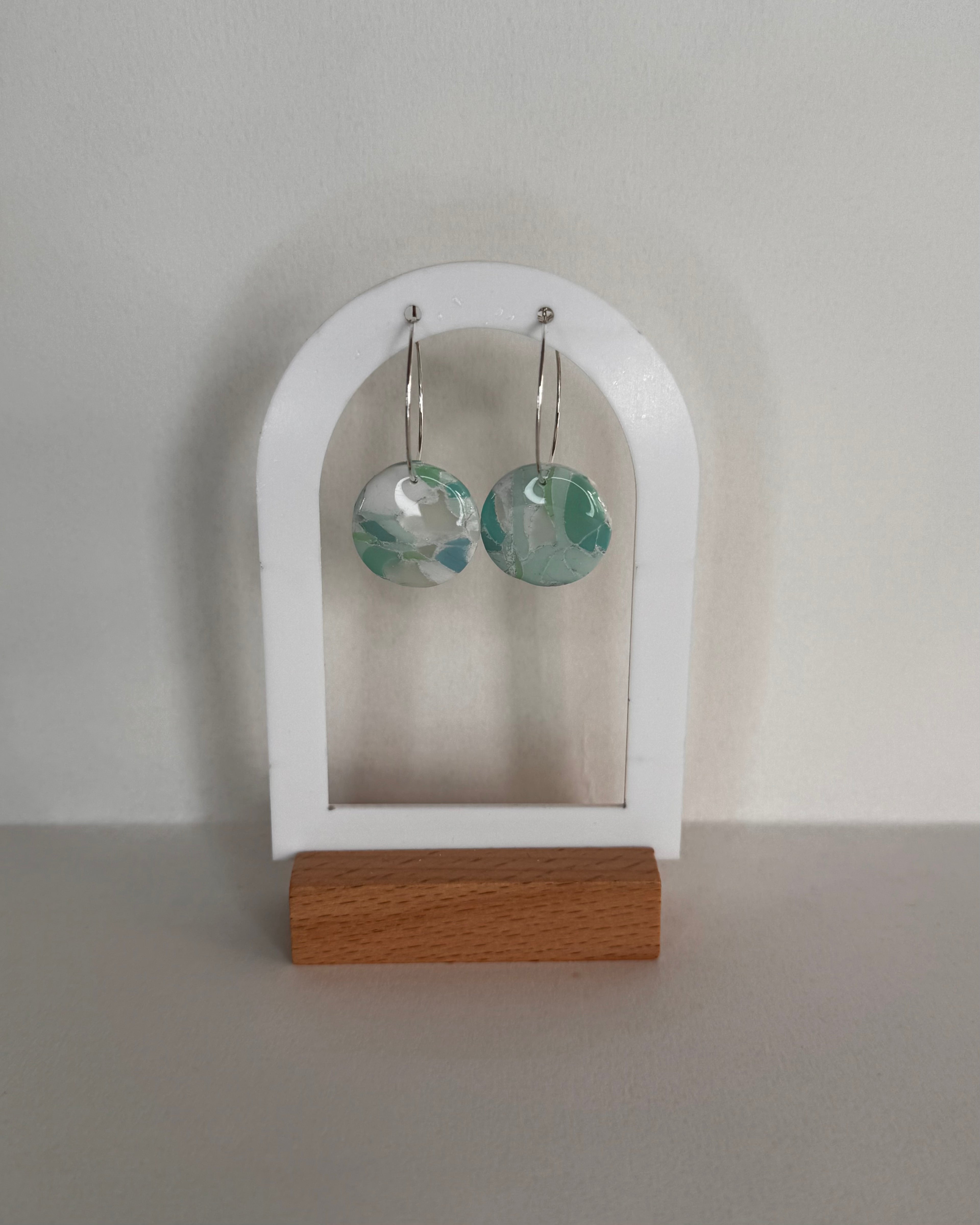 Sea Glass Small Circle Hoop Earrings