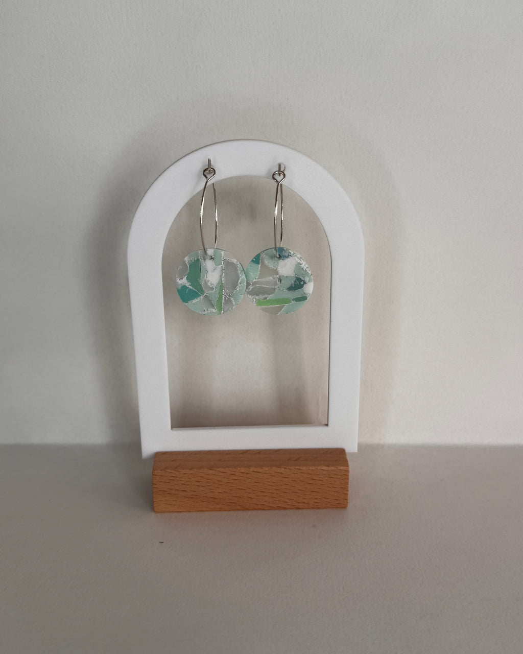 Sea Glass Small Circle Hoop Earrings