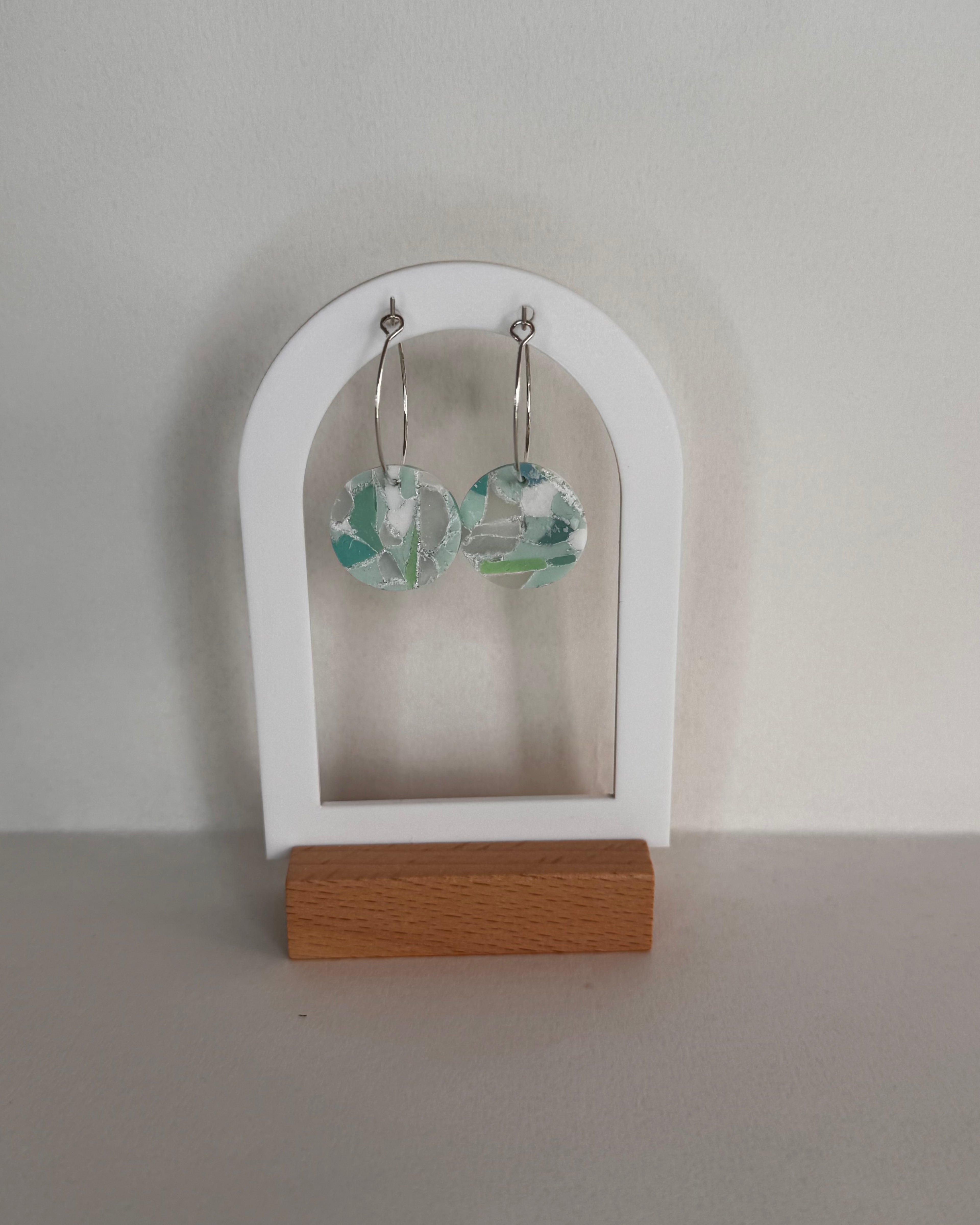 Sea Glass Small Circle Hoop Earrings