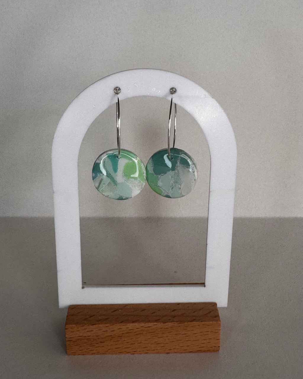 Sea Glass Small Circle Hoop Earrings