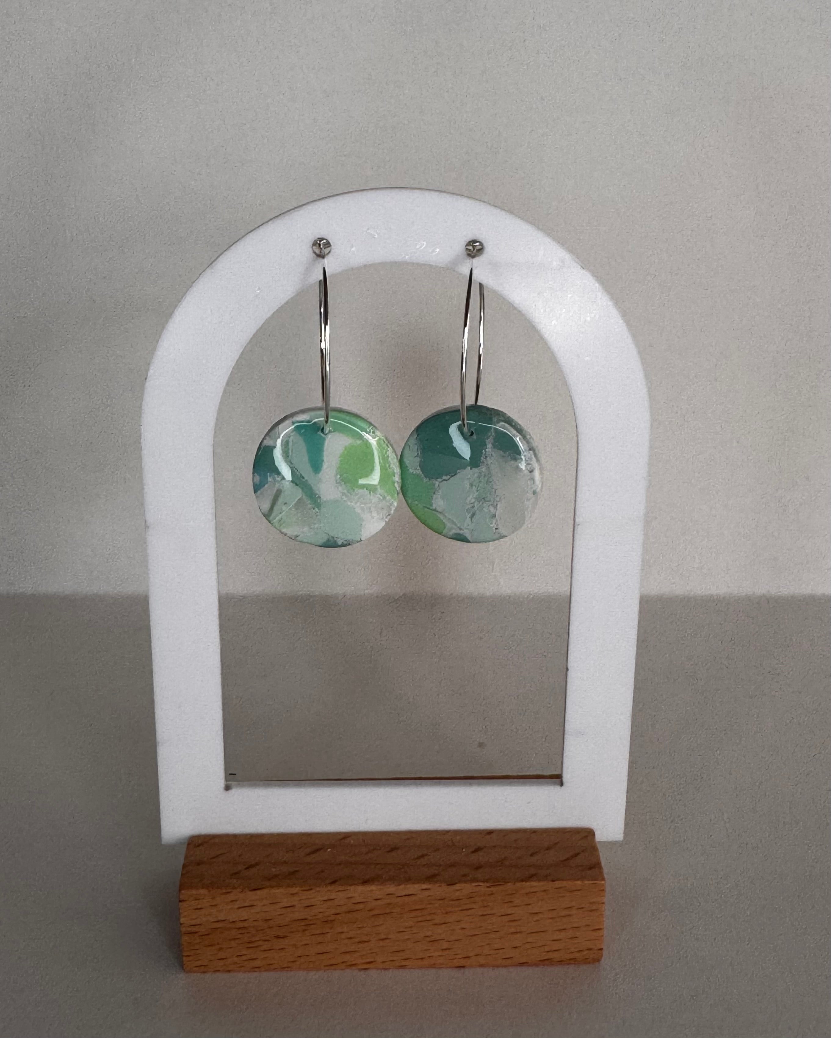 Sea Glass Small Circle Hoop Earrings