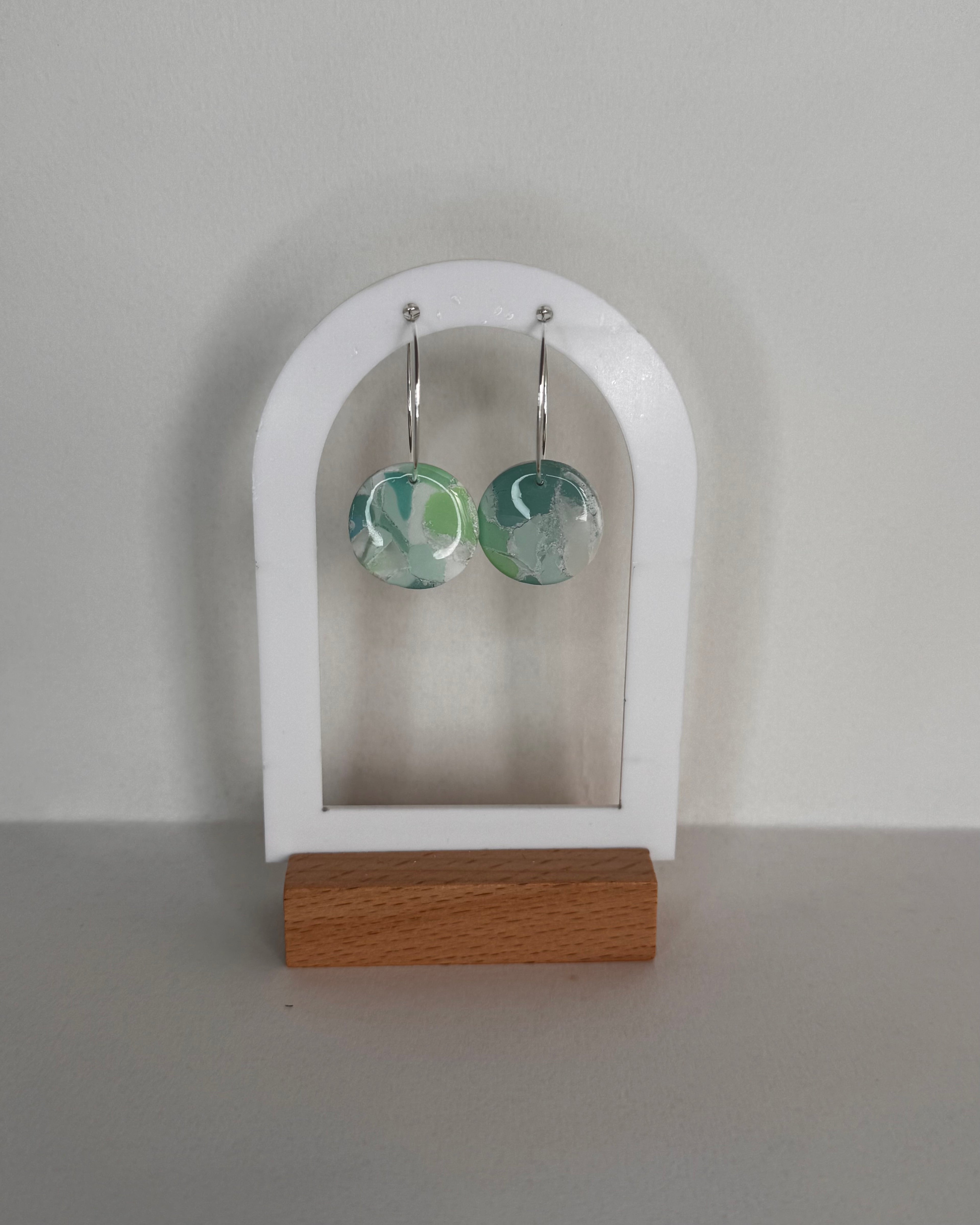 Sea Glass Small Circle Hoop Earrings