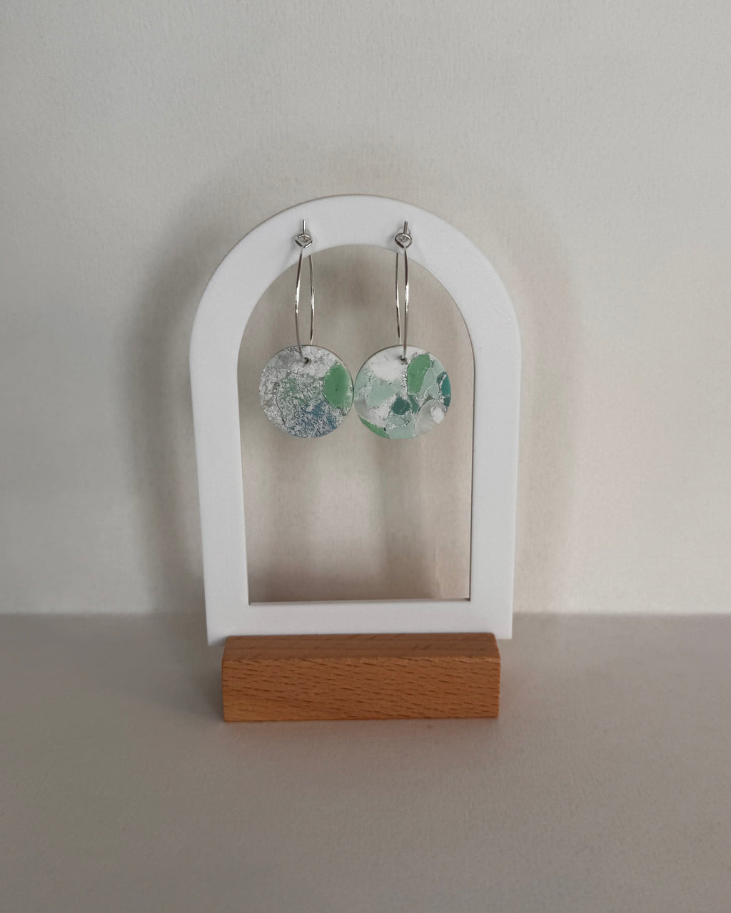 Sea Glass Small Circle Hoop Earrings