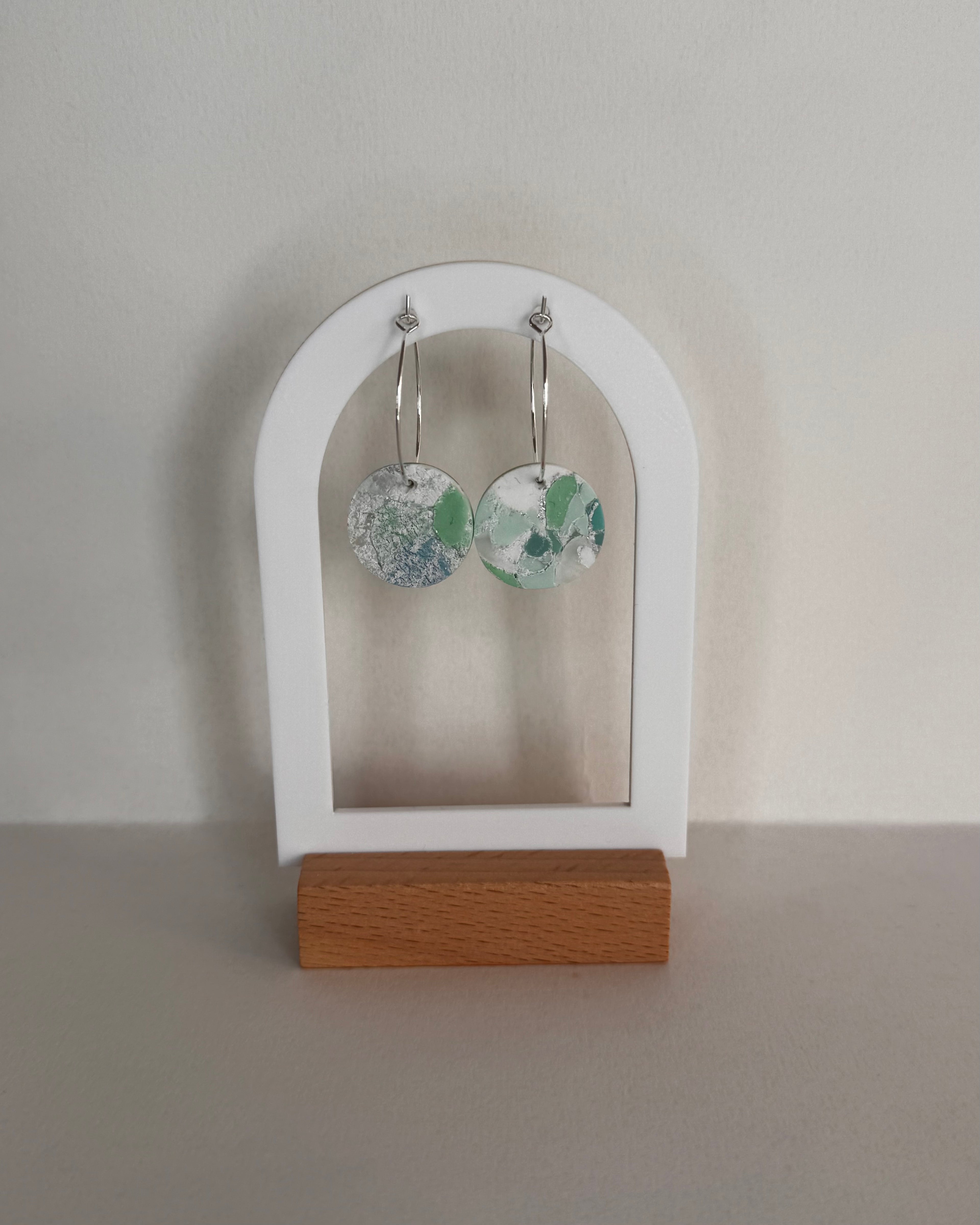 Sea Glass Small Circle Hoop Earrings