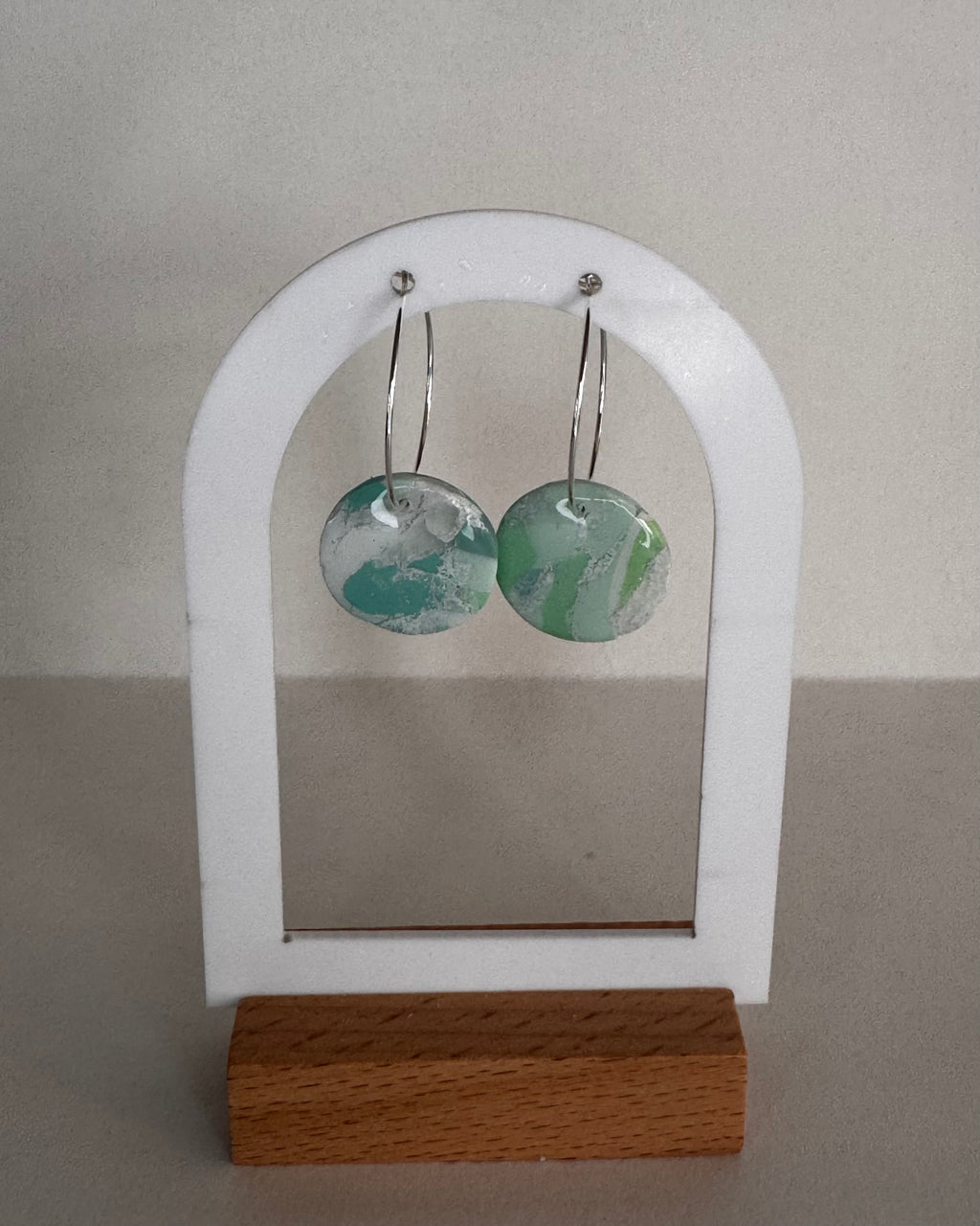 Sea Glass Small Circle Hoop Earrings