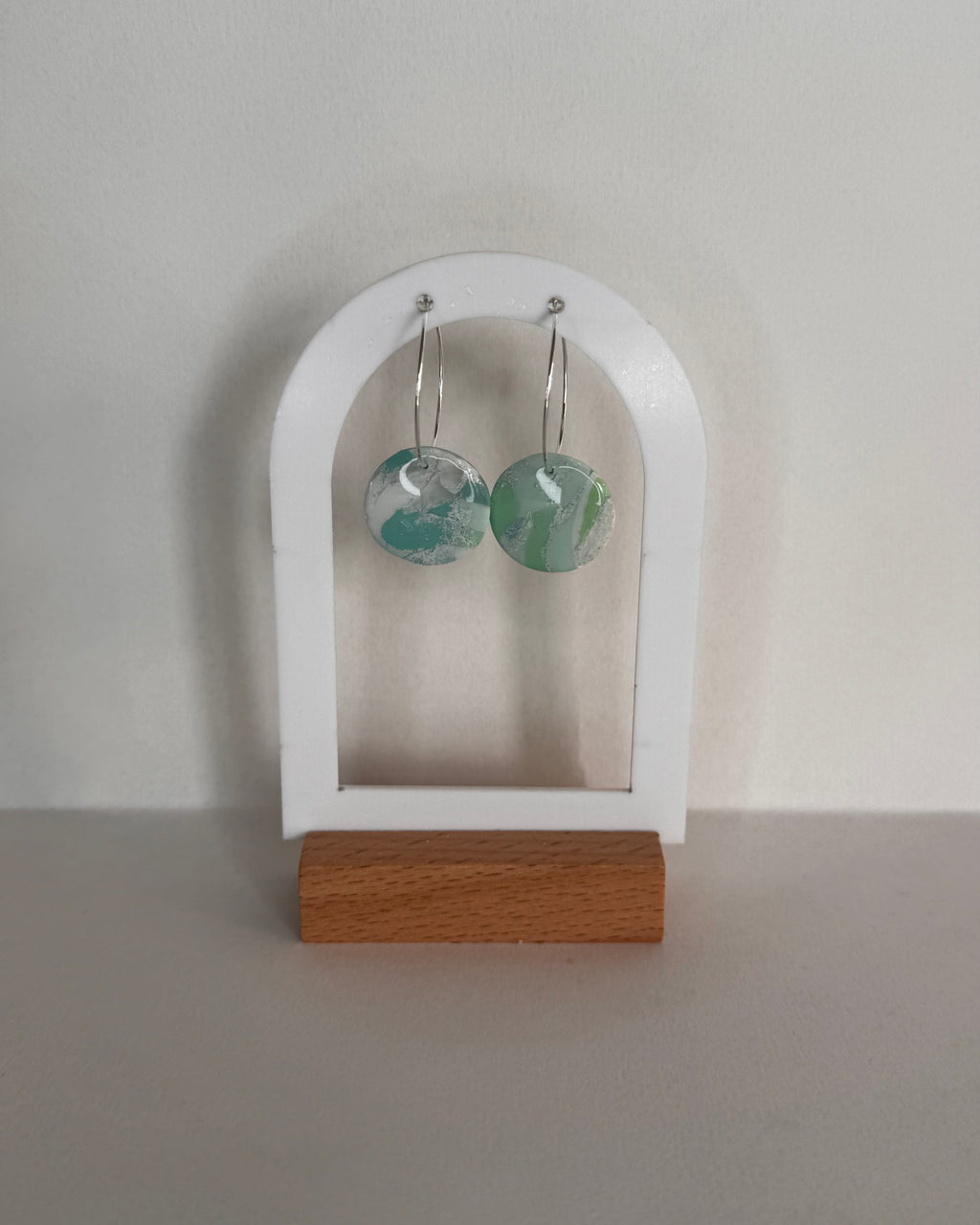 Sea Glass Small Circle Hoop Earrings