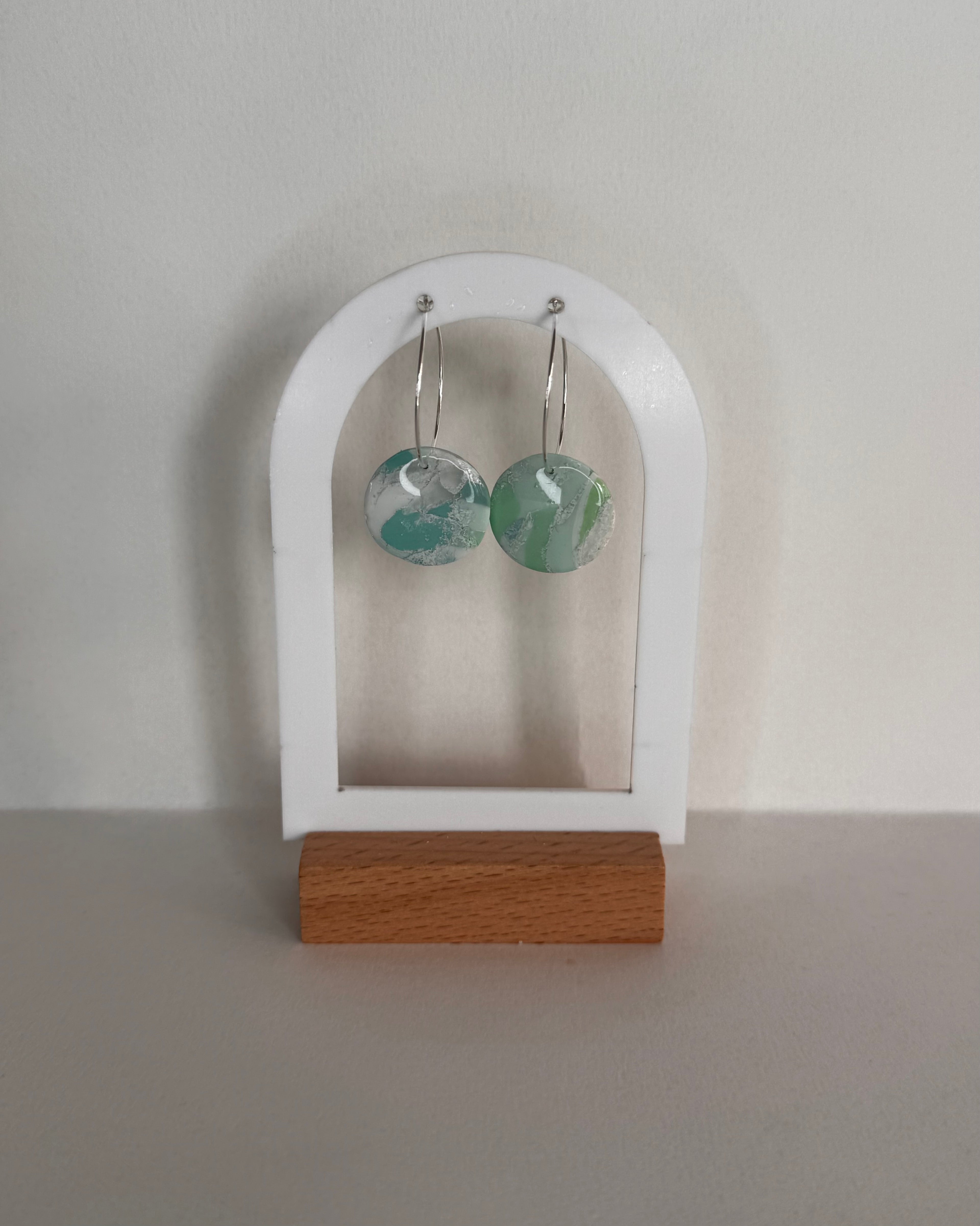 Sea Glass Small Circle Hoop Earrings