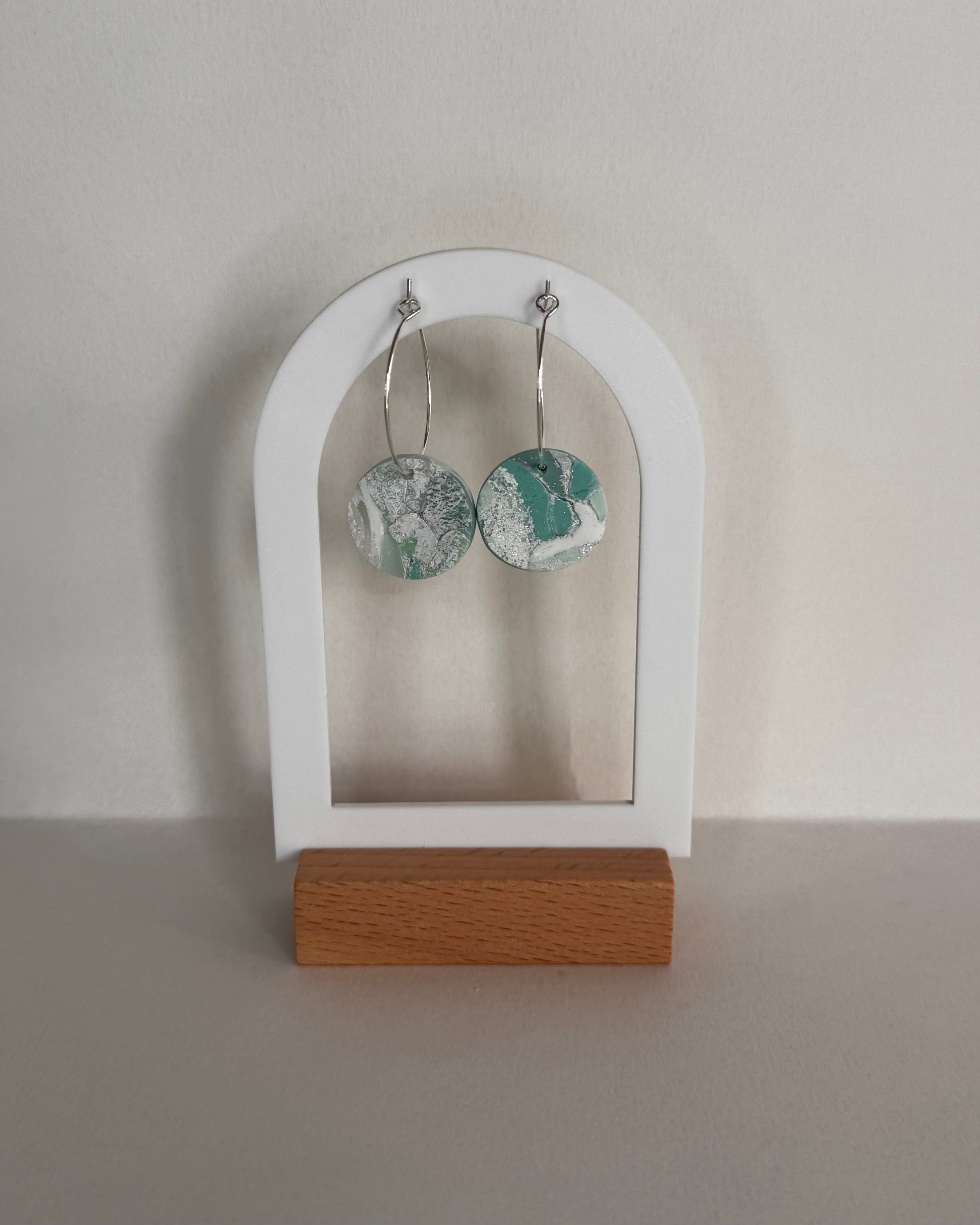 Sea Glass Small Circle Hoop Earrings
