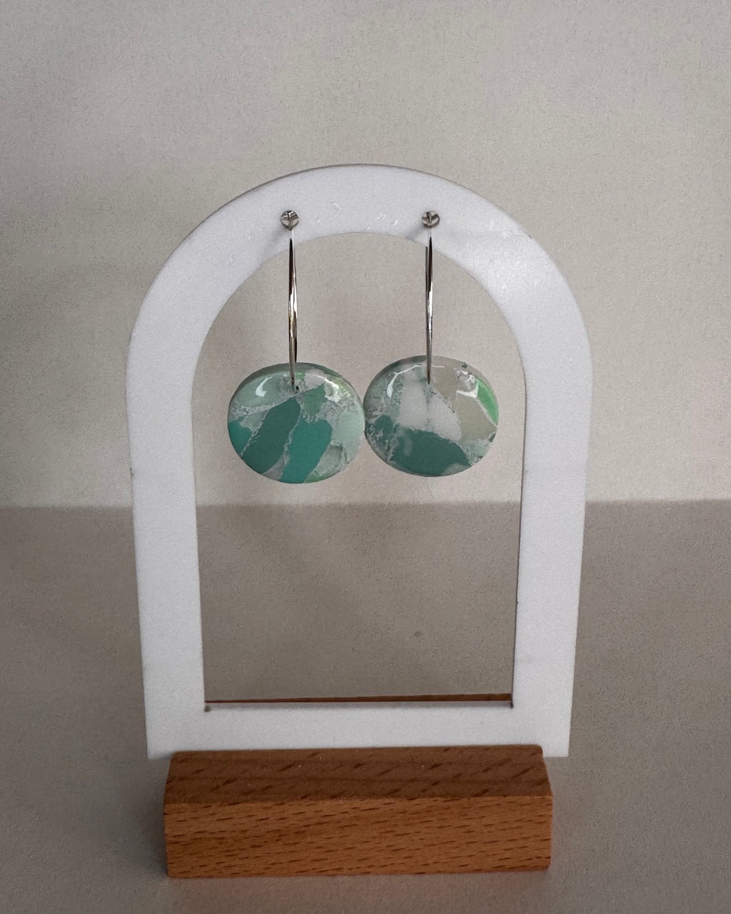 Sea Glass Small Circle Hoop Earrings