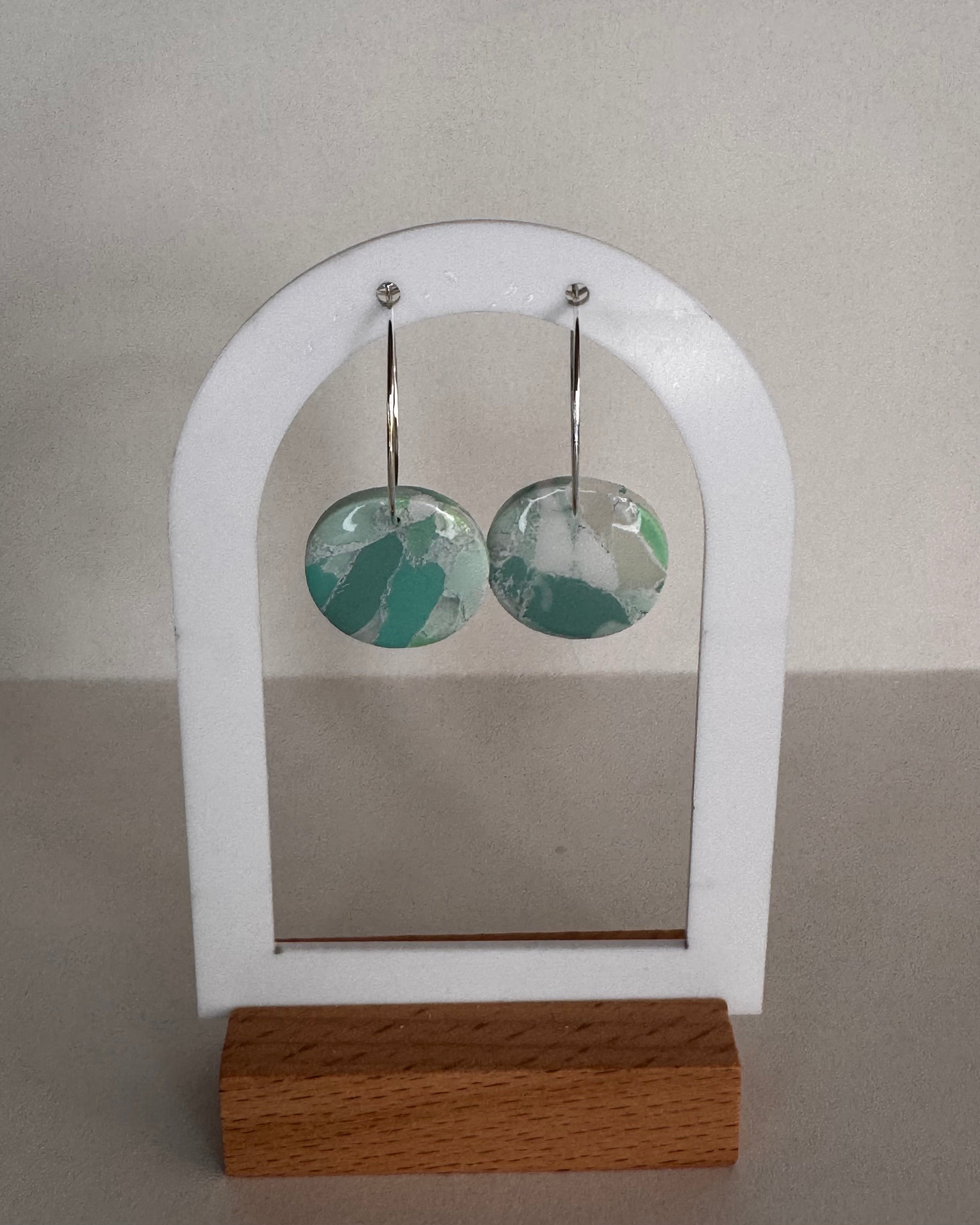 Sea Glass Small Circle Hoop Earrings