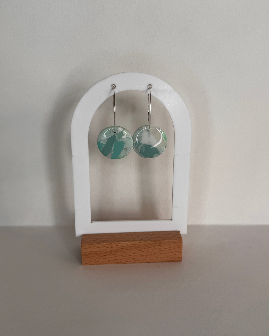 Sea Glass Small Circle Hoop Earrings