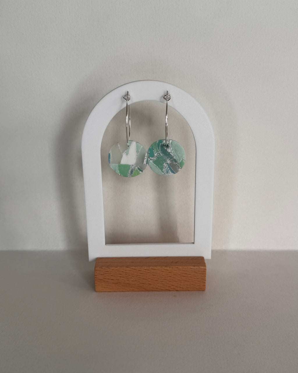 Sea Glass Small Circle Hoop Earrings