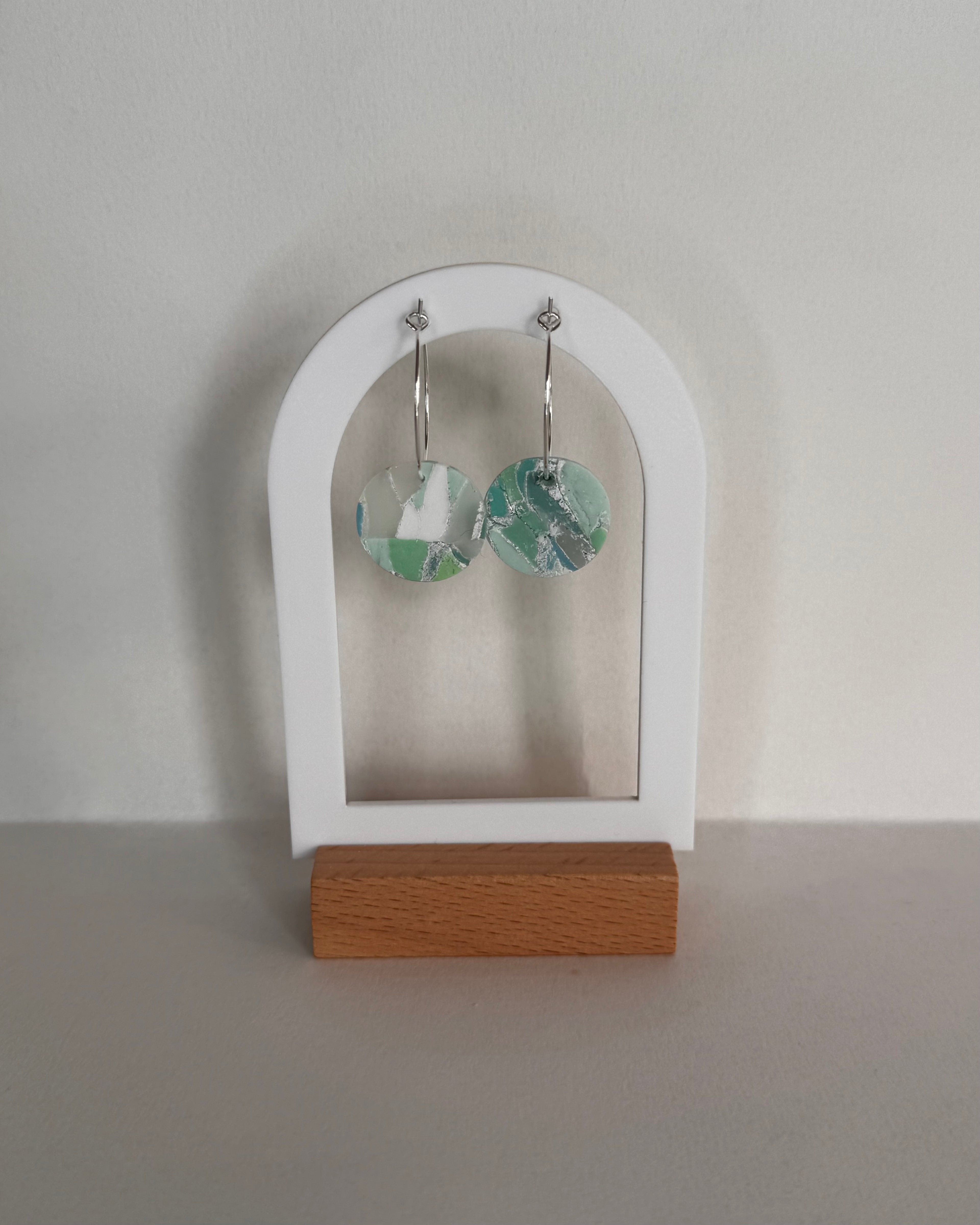 Sea Glass Small Circle Hoop Earrings