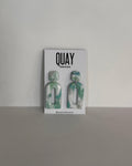 Sea Glass Domed Rectangle Earrings