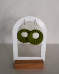 Green Meadow Shell Hoop Earrings