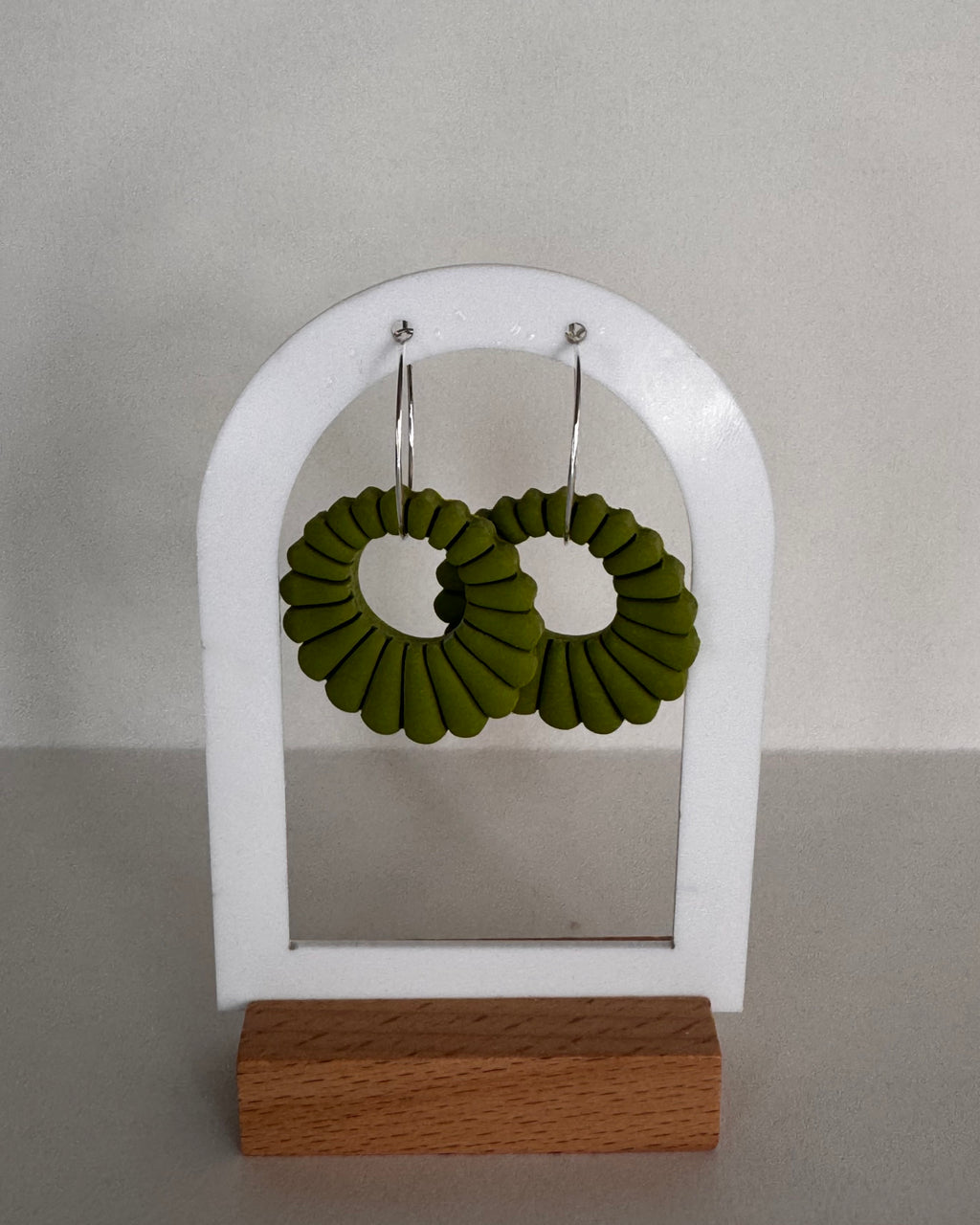 Green Meadow Shell Hoop Earrings