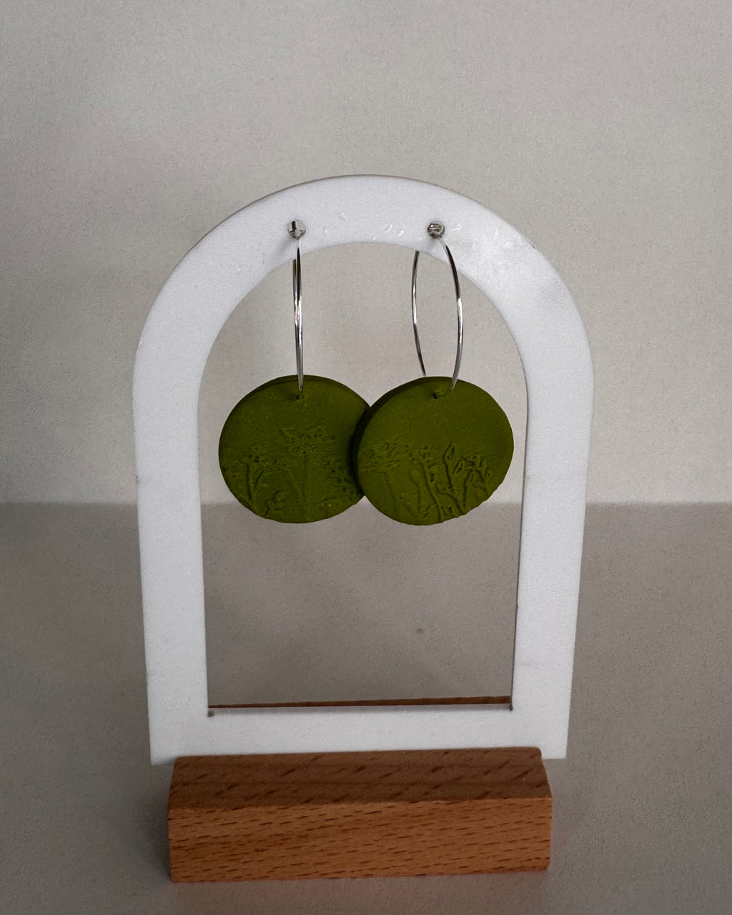 Green Meadow Large Circle Hoop Earrings