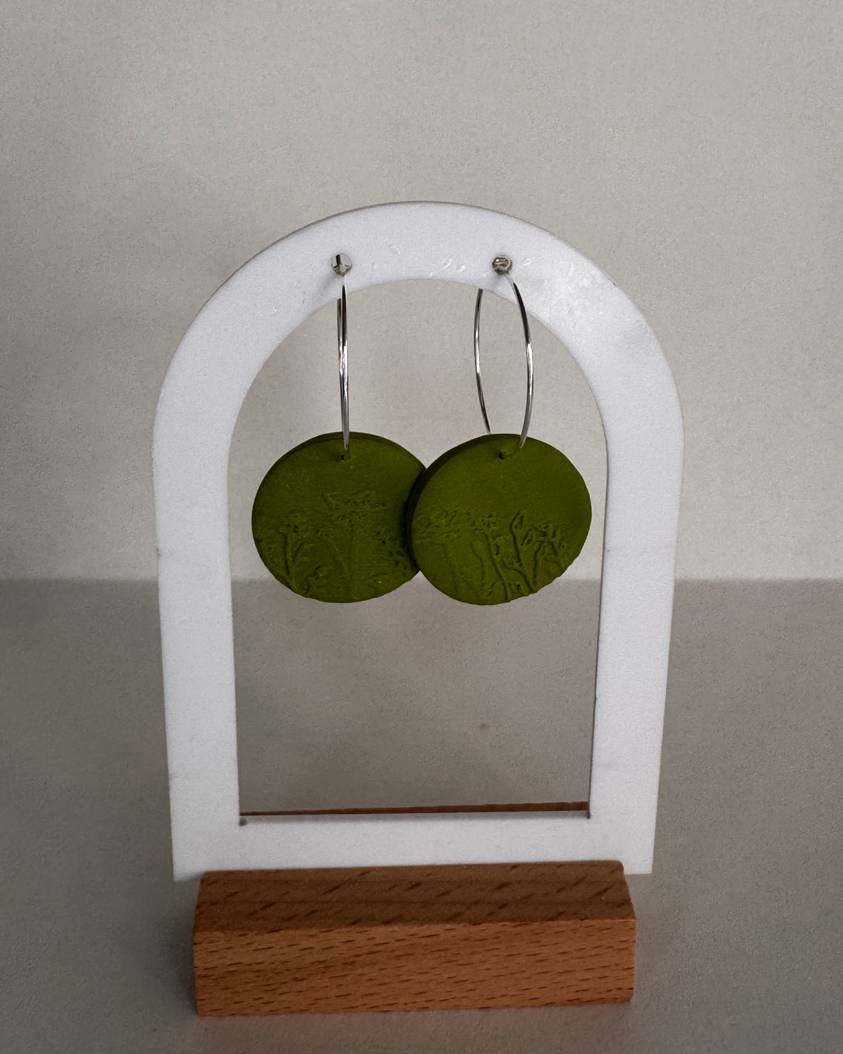 Green Meadow Large Circle Hoop Earrings