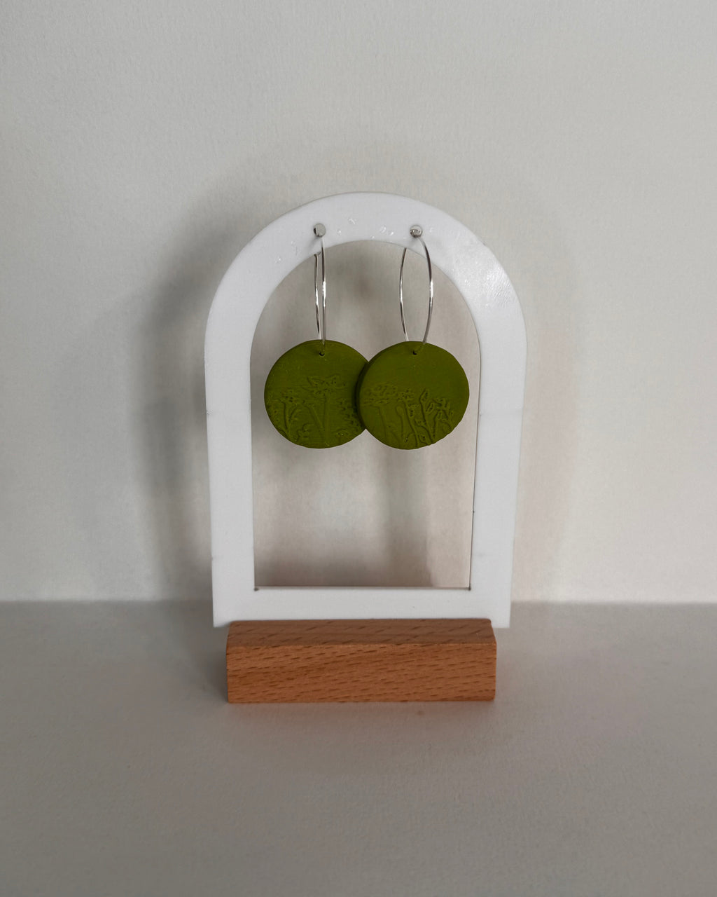 Green Meadow Large Circle Hoop Earrings