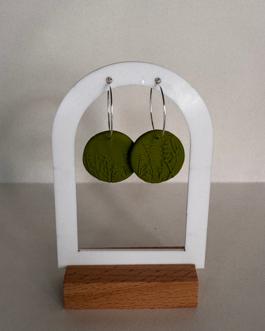 Green Meadow Large Circle Hoop Earrings